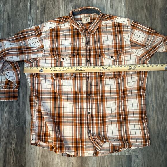 Set of‎ 2 Red Head Long Sleeve Plaid Button Down Shirts Mens 2XL Red Brown - Picture 13 of 16